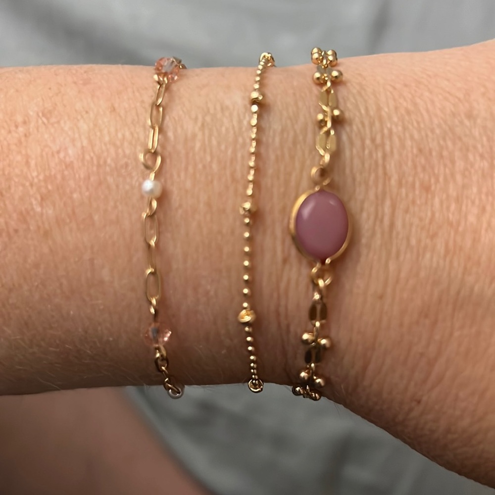 3 Gold tone Anklets